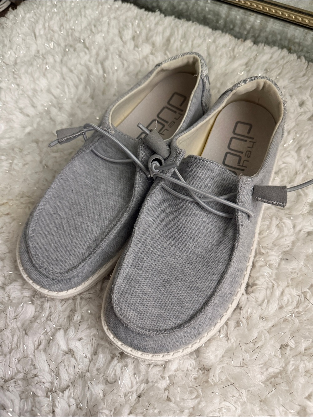 Hey Dude Casual Light Gray Slip-On Loafers for Men